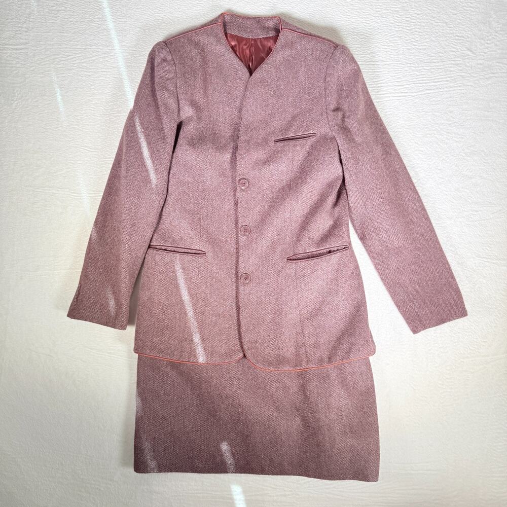 Judy's Place Womens Blazer & Skirt Sz 10 Tweed Vintage Grandmacore Academia Wool